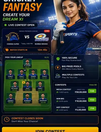 Come (come 11) fantasy cricket & matchday visual 3
